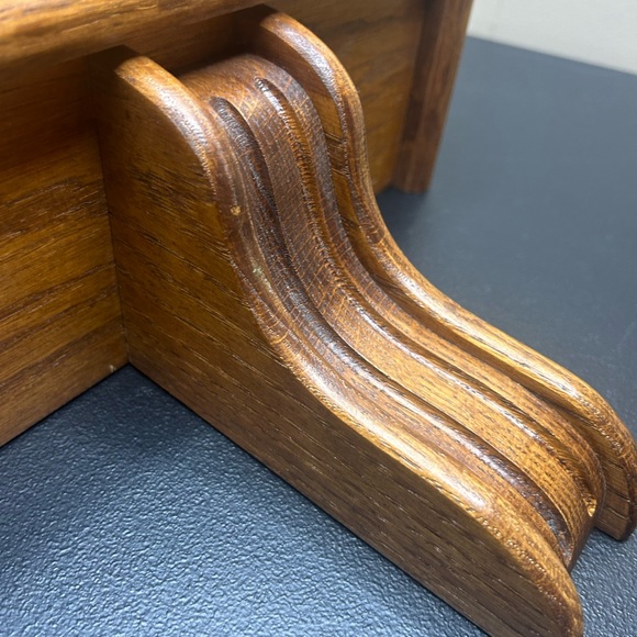 Vintage knick knack shelf / ledge - wood wall hanging decor - 16" across - Picture 10 of 12
